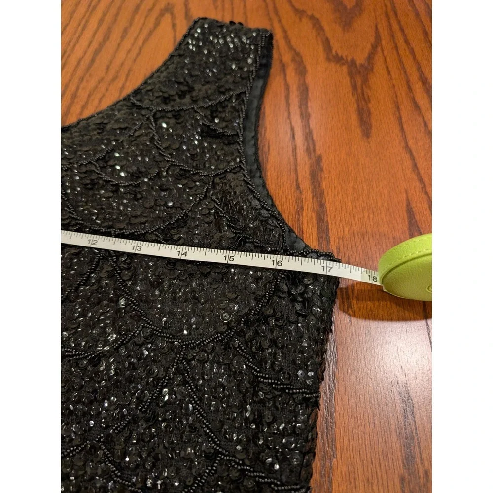 Tank Top Women's Vintage Wool Beaded Sequins Made in Hong Kong Size Medium - Picture 10 of 12